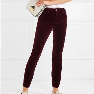 NWOT Maje velvet pants in burgundy